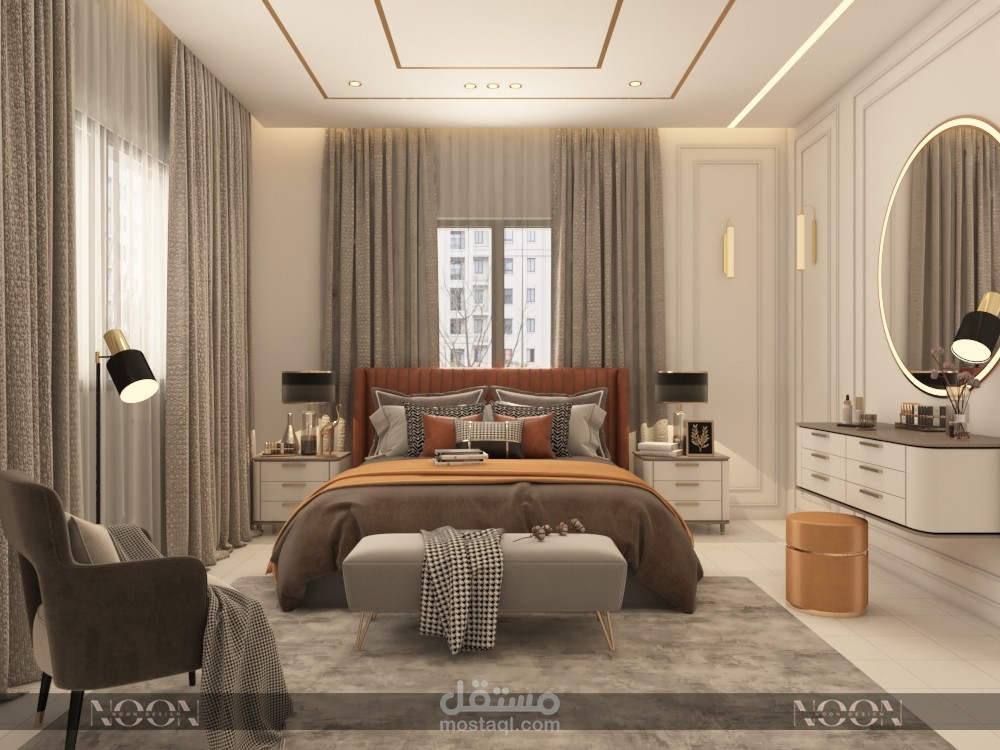 تصميم نيو كلاسيك لغرفة ماستر