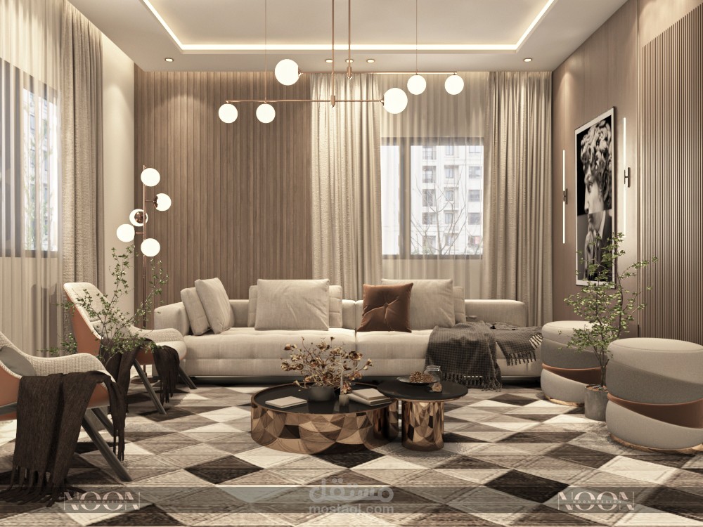 تصميم مودرن لغرفة جلوس