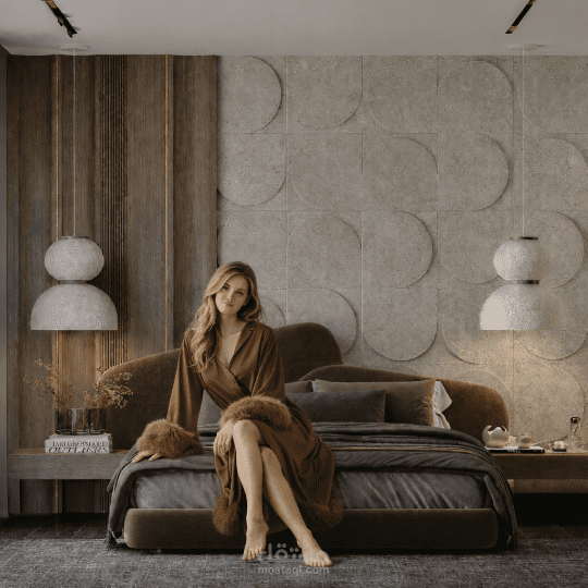 Modern Bedroom with elegant bathroom