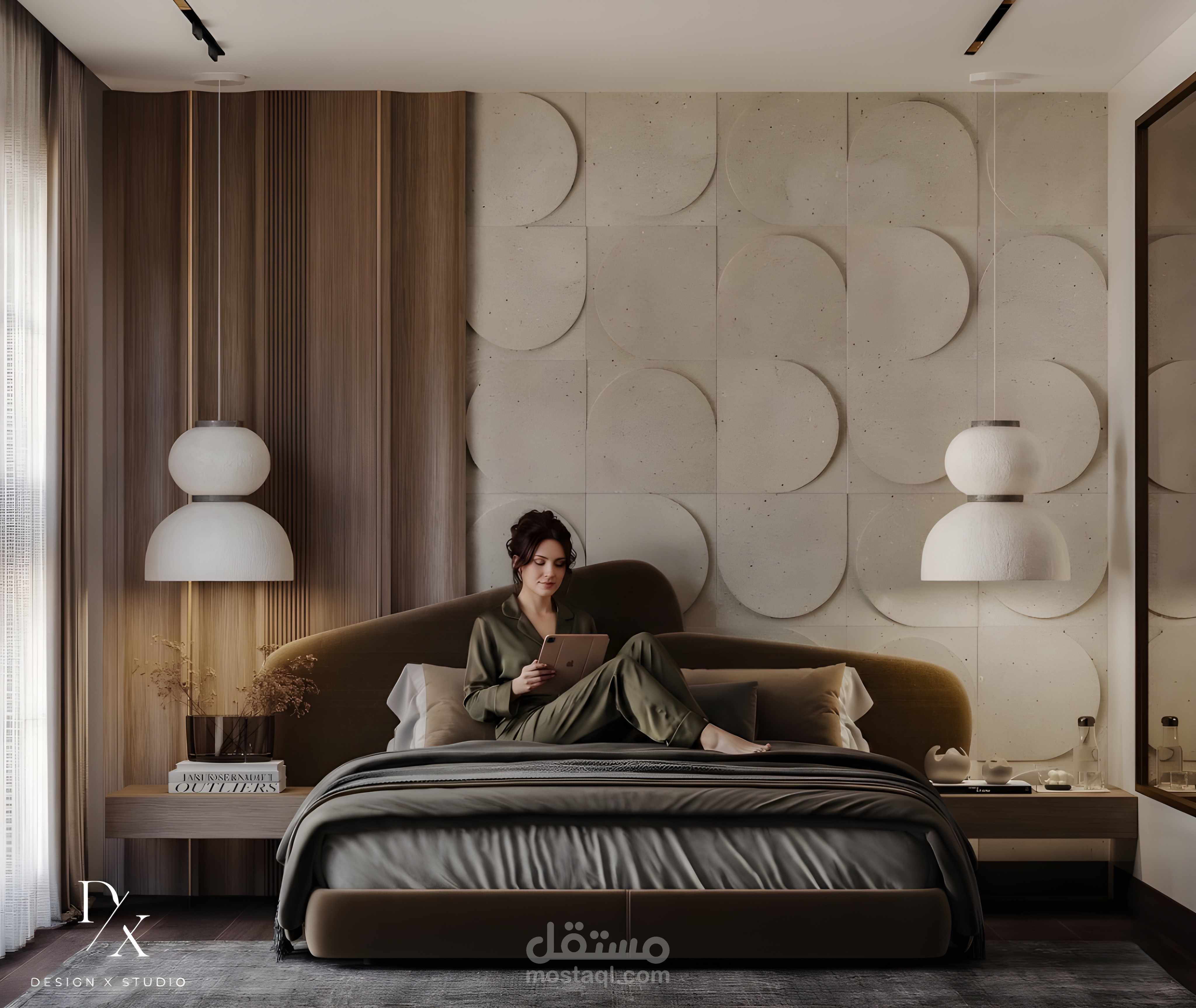 Modern Bedroom with elegant bathroom