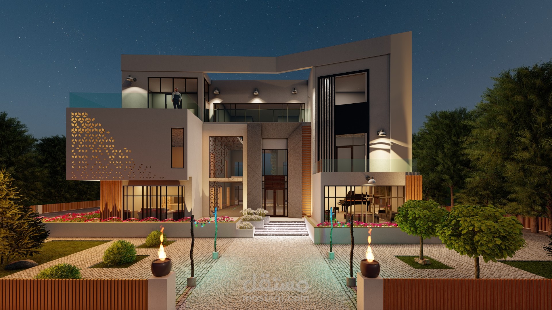 تصميم فيلا سكنية على الطراز الحديث