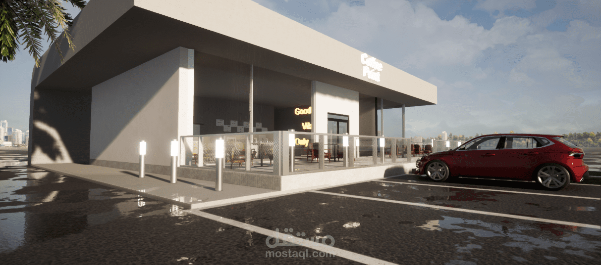 تصميم داخلي و واجهة لكافية