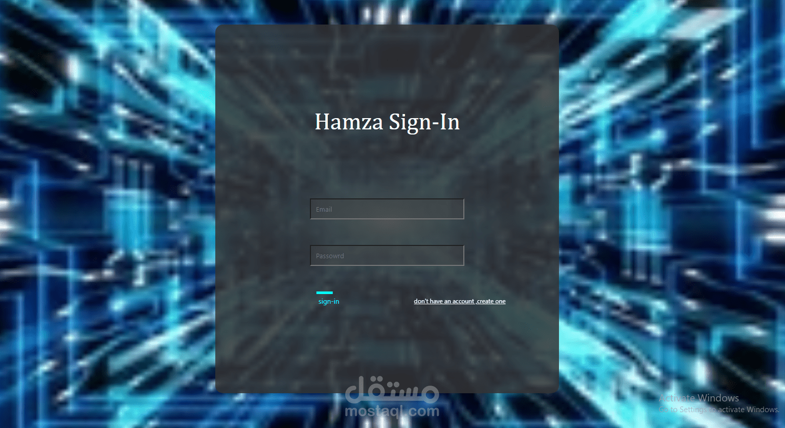 sign-in form