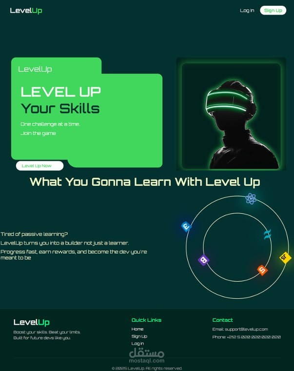 LevelUp — منصة تفاعلية لتعلّم تطوير الويب بأسلوب الألعاب