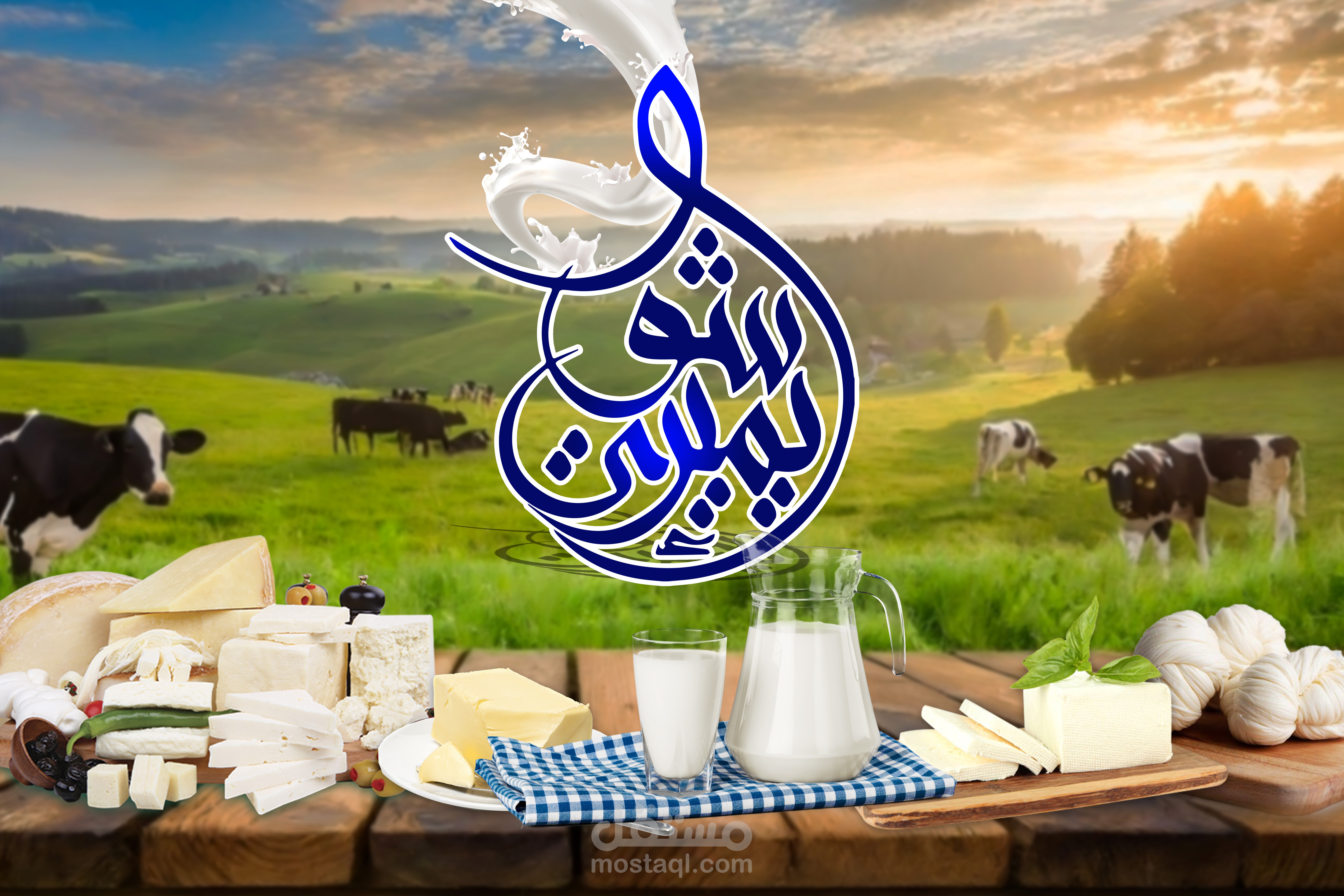 تصميم بنر ايميري شو للاجبان والالبان