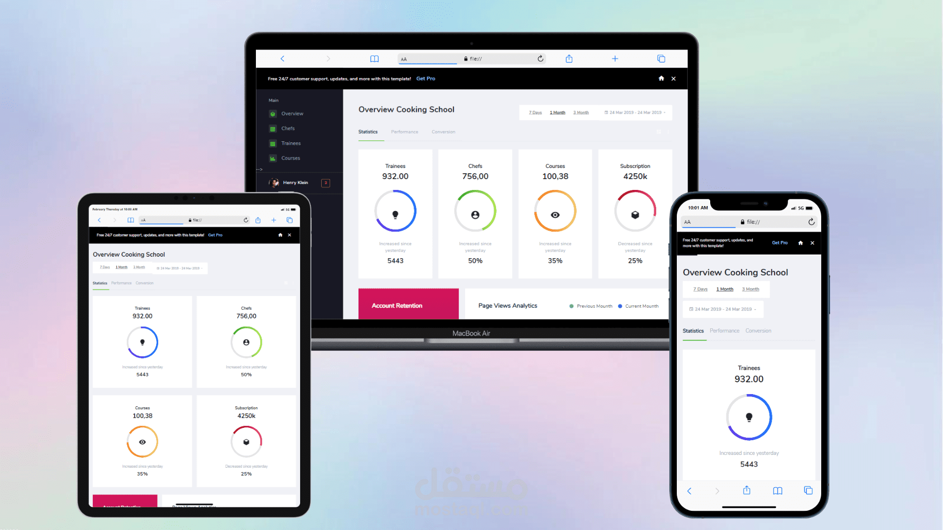 نظام ادارة لمدرسة طبخ