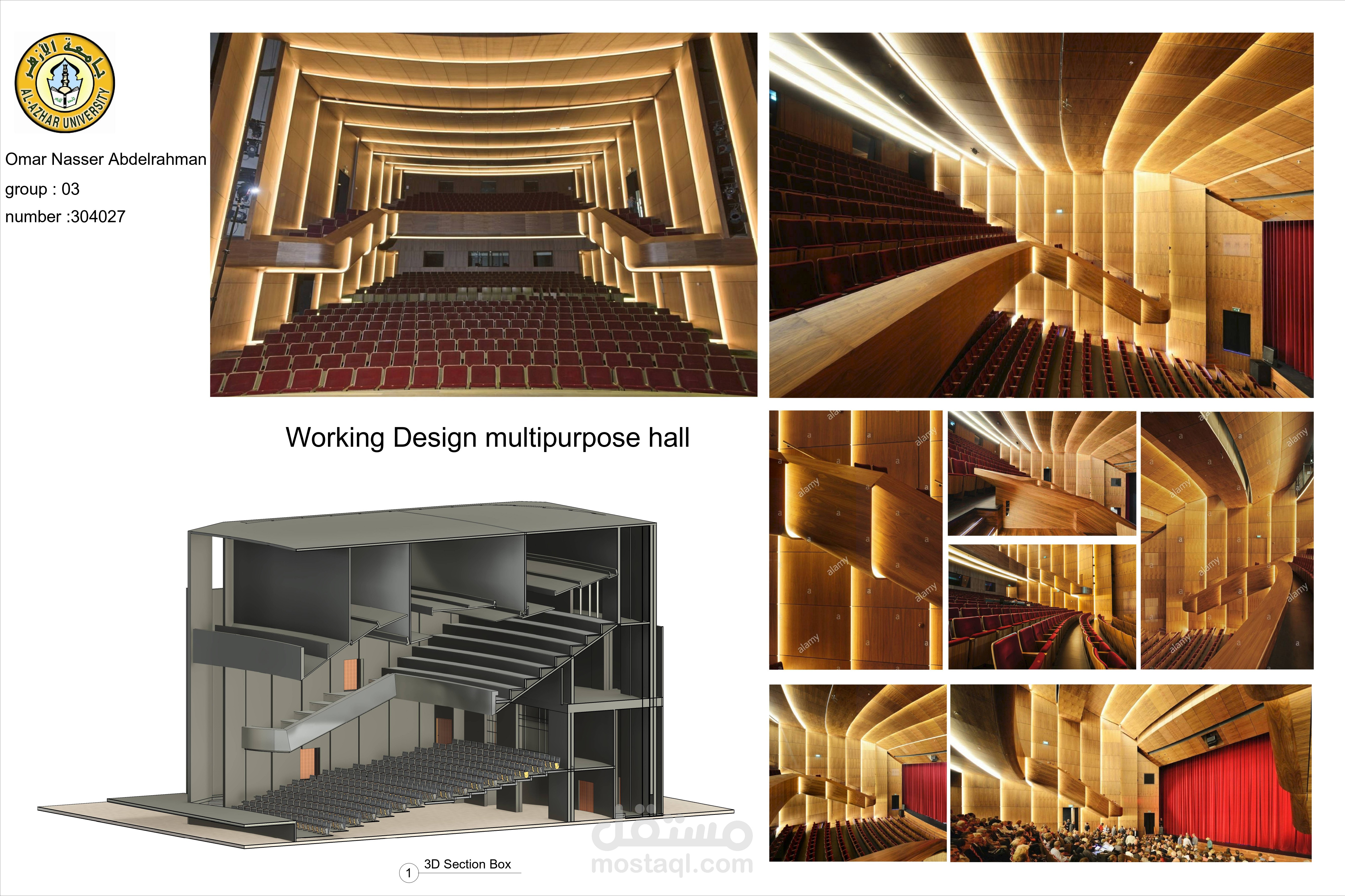 رسومات تنفيذية لقاعة متعددة الاغراض