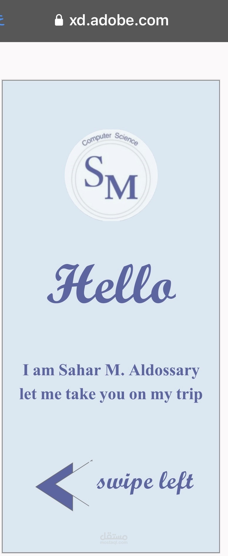 نموذج أولي من خلال برنامج Adobe XD