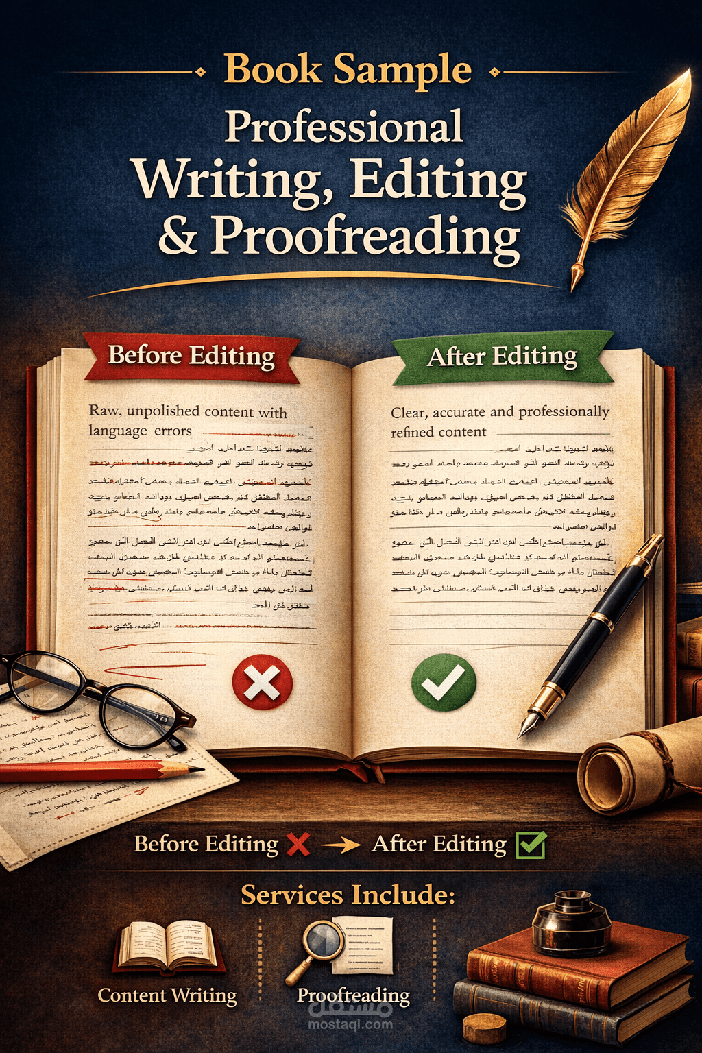 نموذج من كتابة وصياغة وتدقيق لغوي احترافي