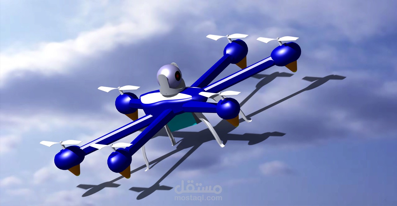 طائرة بدون طيار للأغذية الزراعية مصممة بتقنية ثلاثية الأبعاد بواسطة CATIA