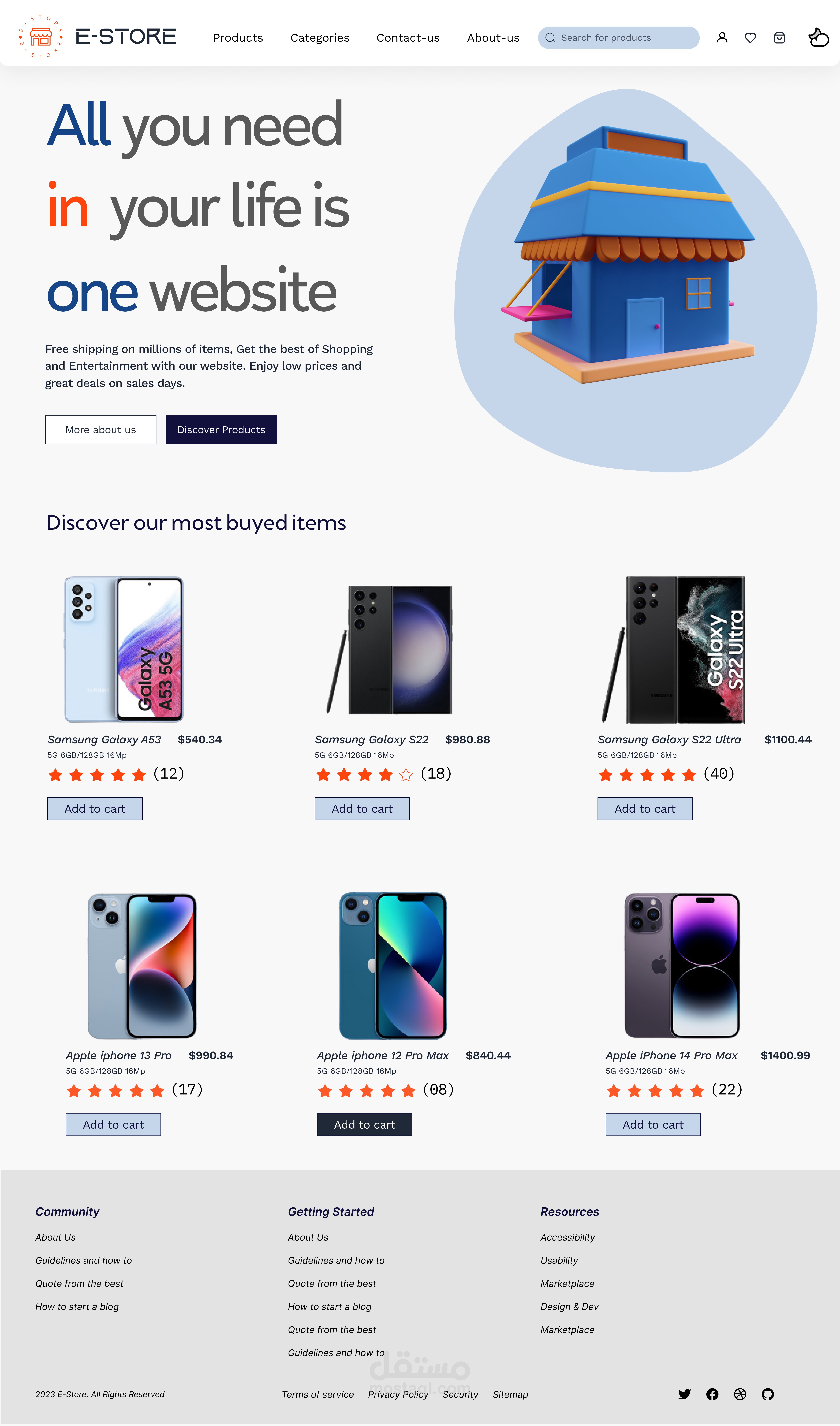 E-Store website