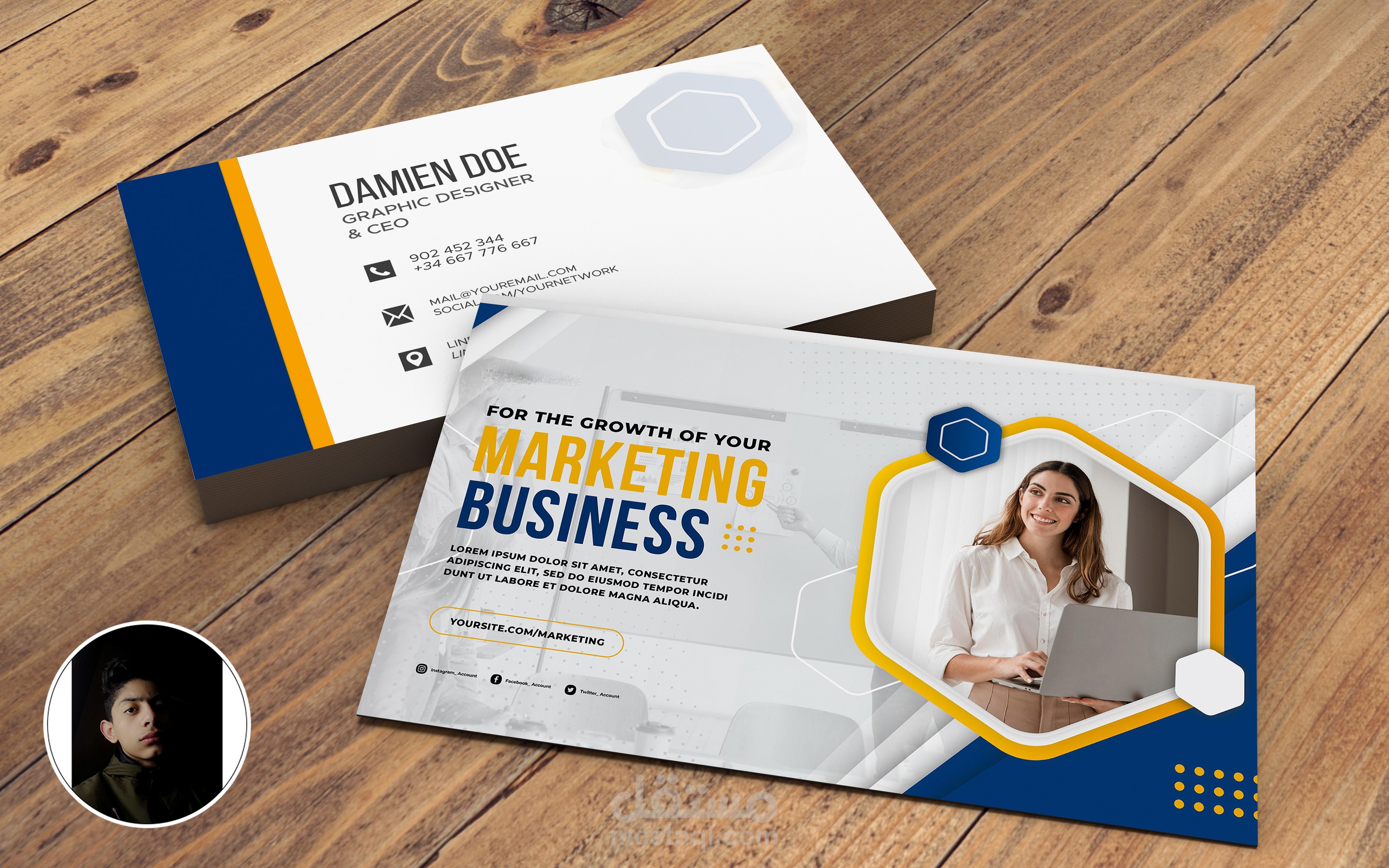بعض أعمالي في تصميم بطاقة اعمال (Business card) للاشخاص او للشركات .