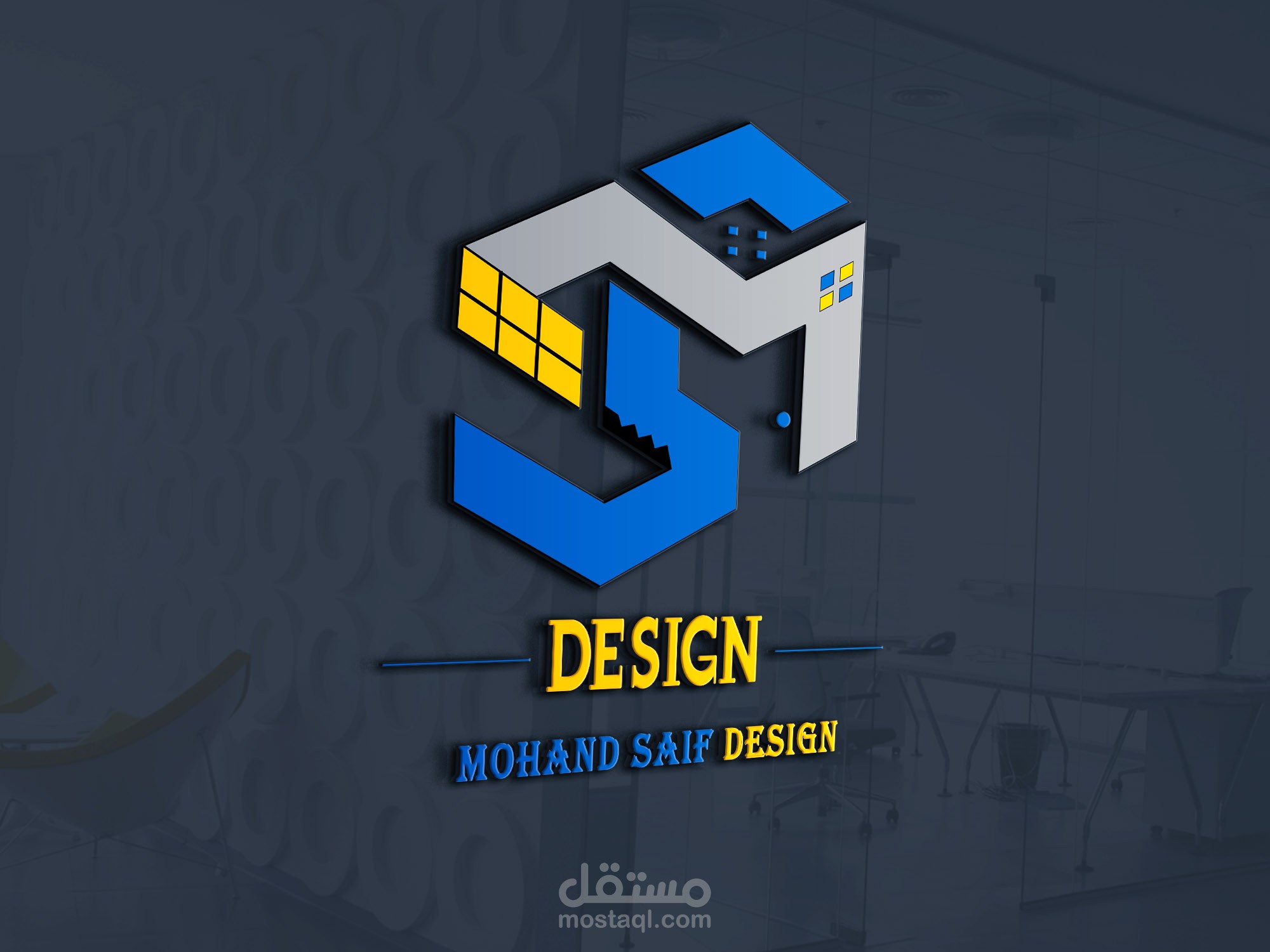 هوية بصرية إحترافيه لشركة مقاولات وتشطيبات بإسم MS