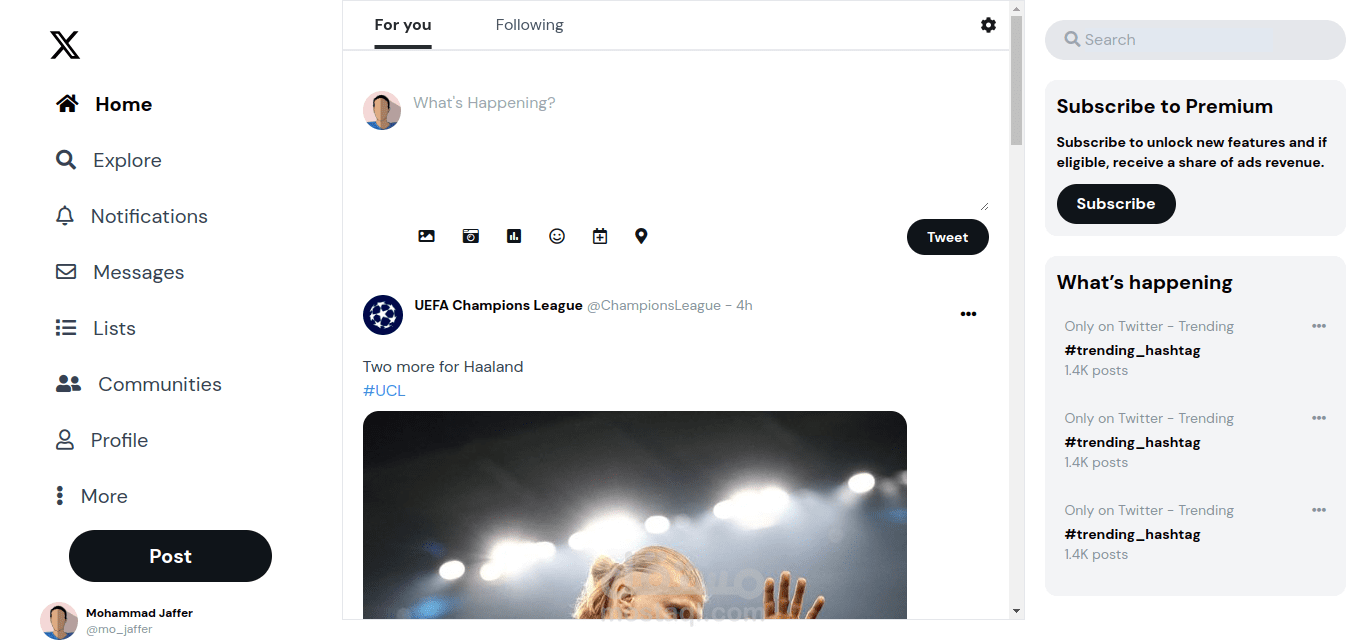 استنساخ صفحة X (تويتر)
