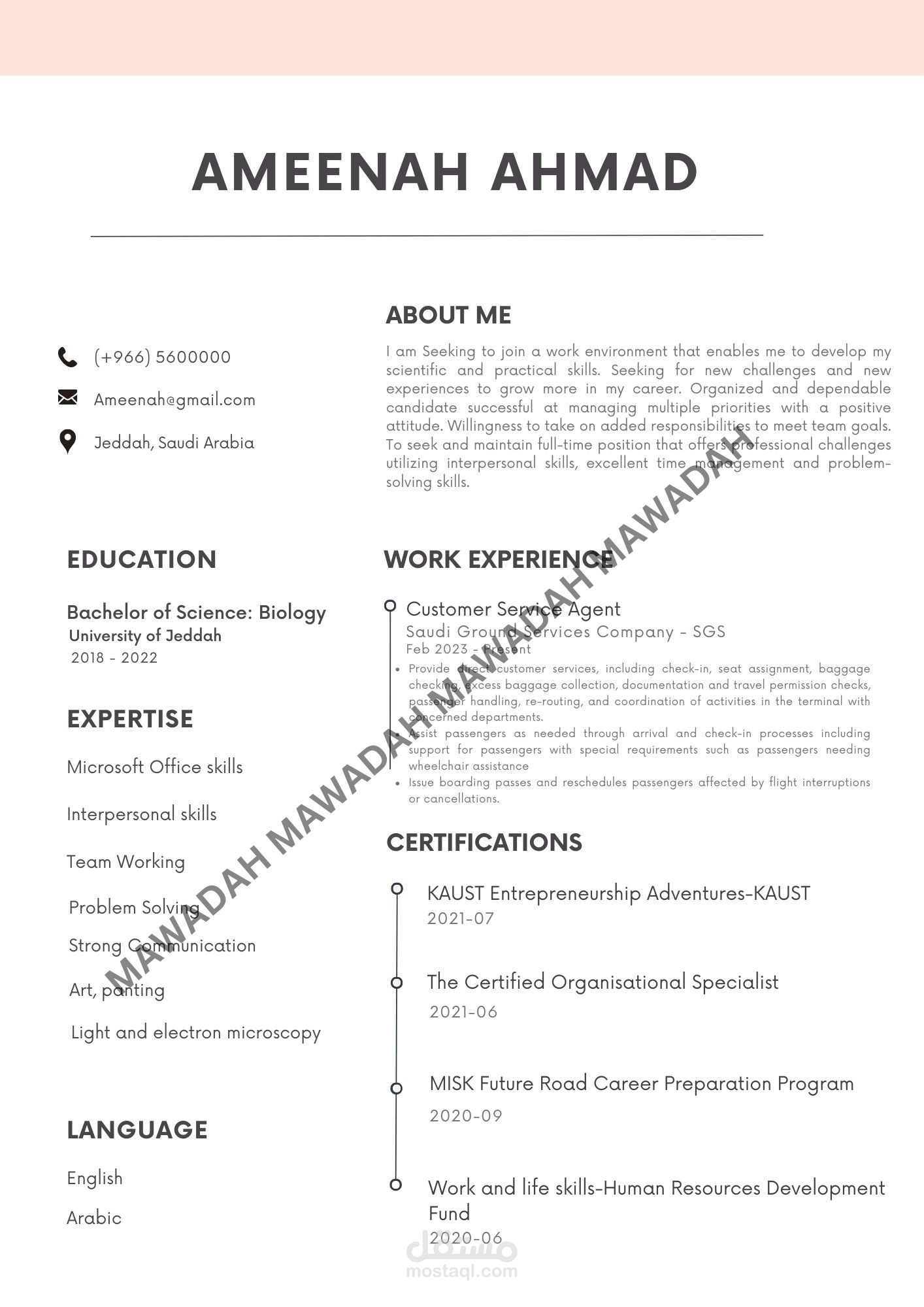 تصميم سيرة ذاتية CV