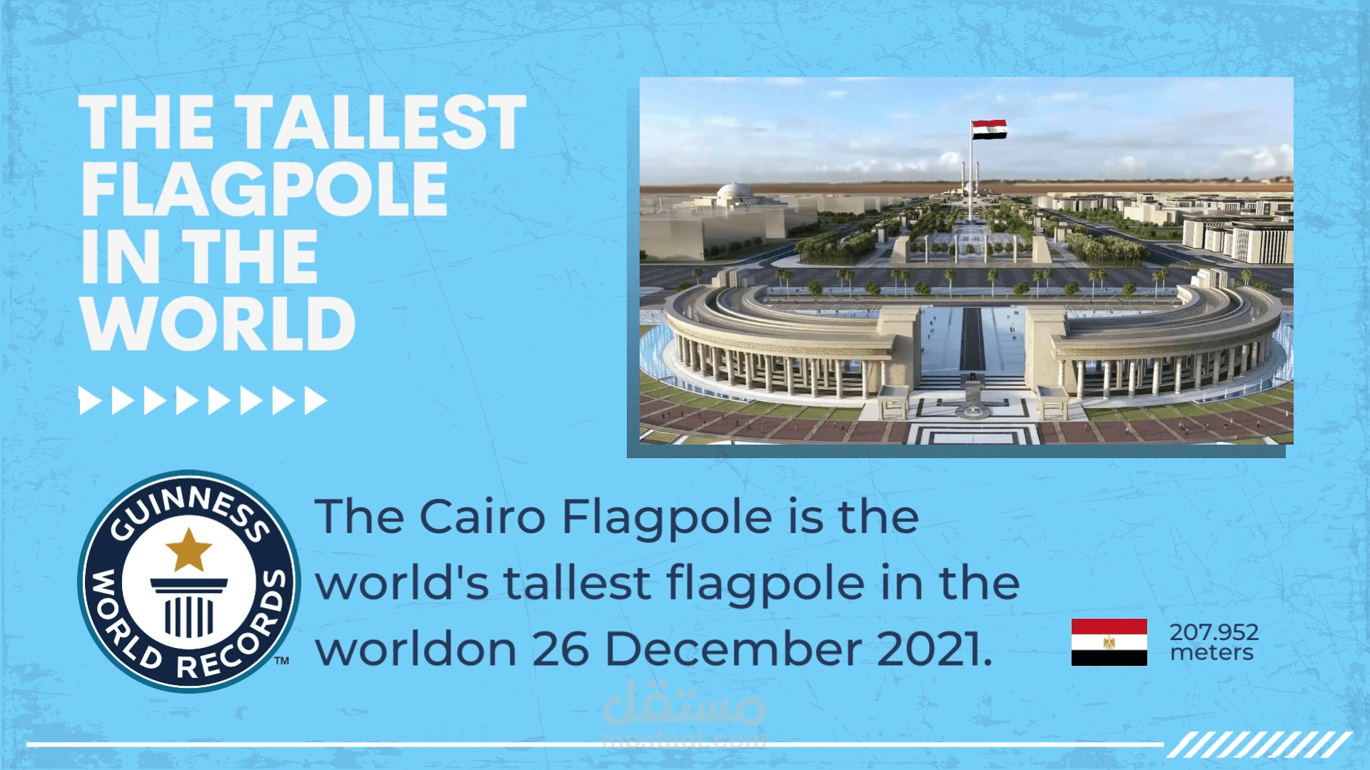 تصميم انفوجراف و فيديوجراف عن اطول علم في العالم في مصر