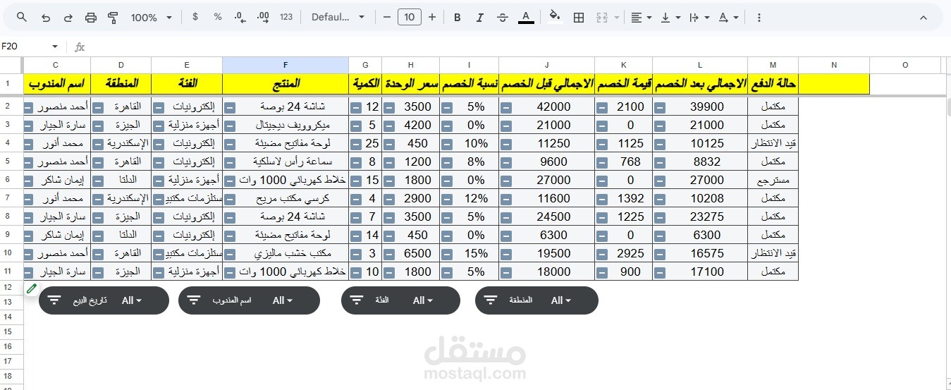 ترتيب واضافة بيانات
