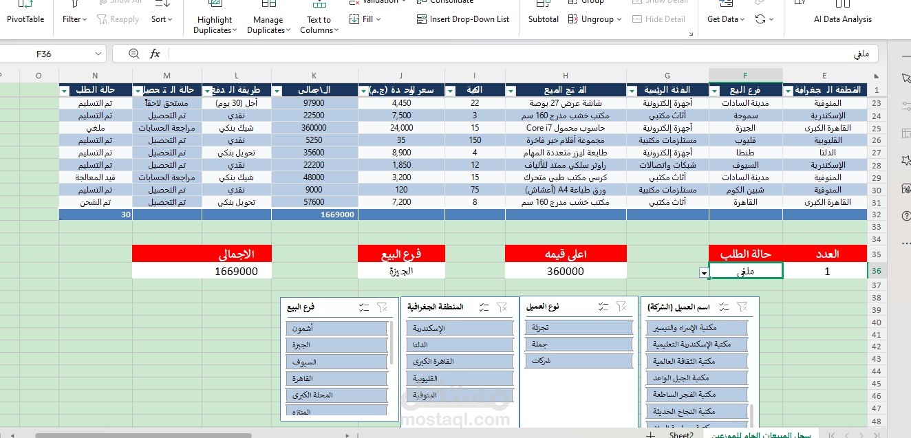 تعديل البيانات وتنسيقها وتحليلها