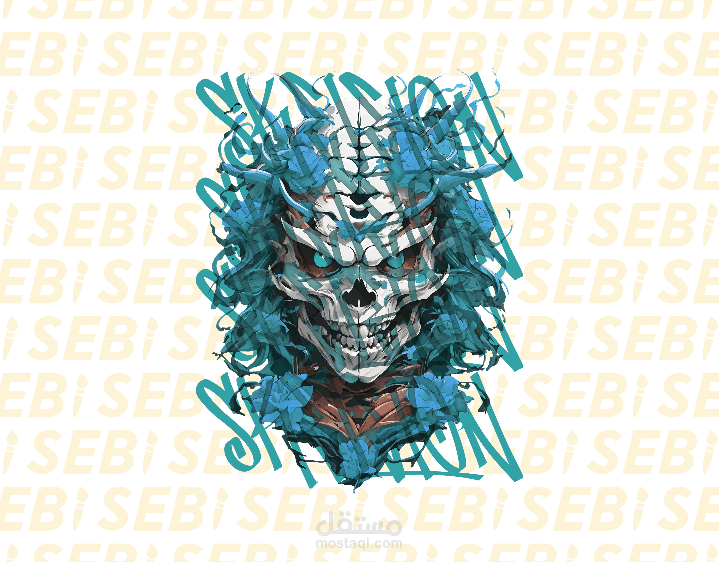 تصميم تيشيرتات - تصميم هيكل عظمي على ستايل الشوارع