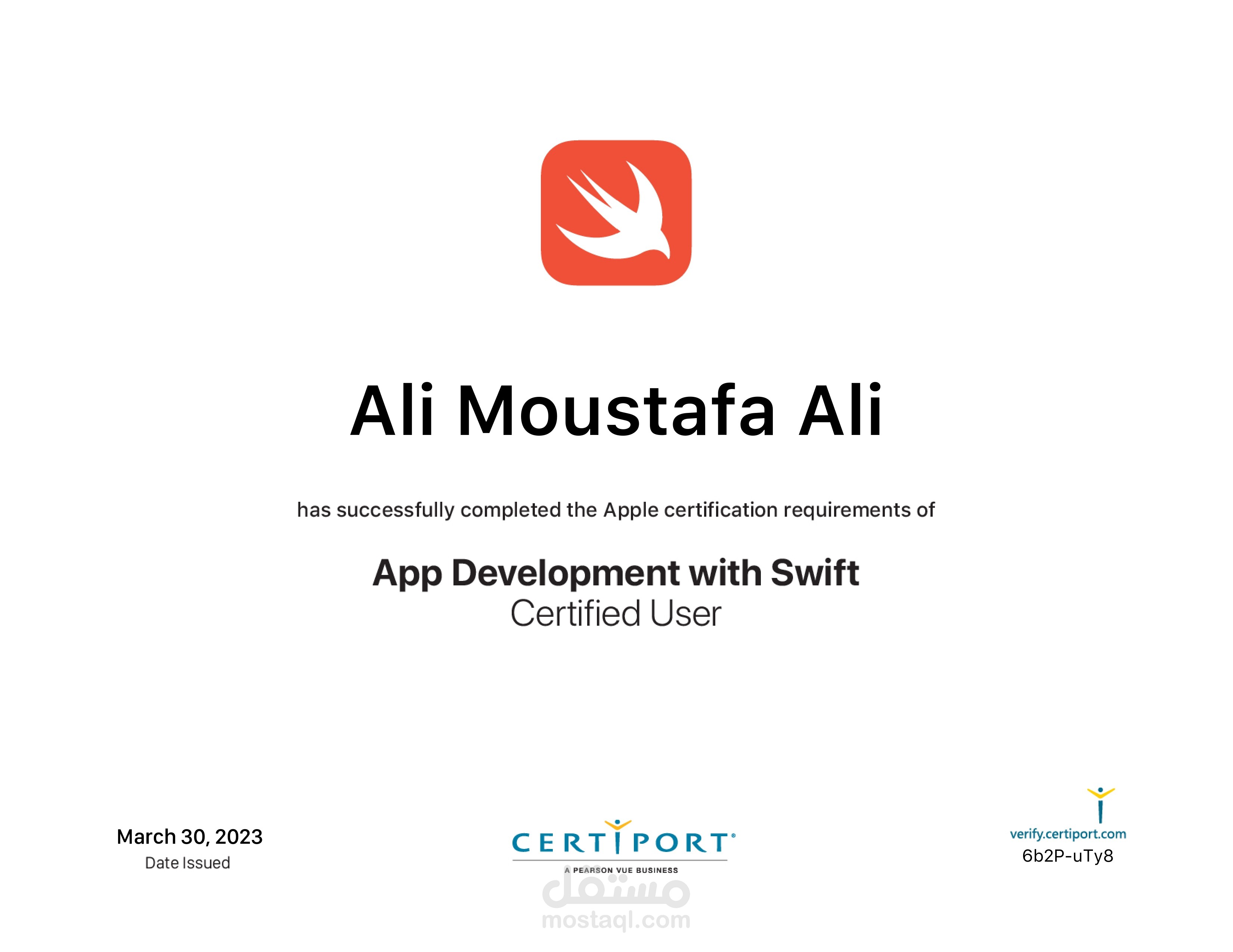 App Development with Swift Certified User