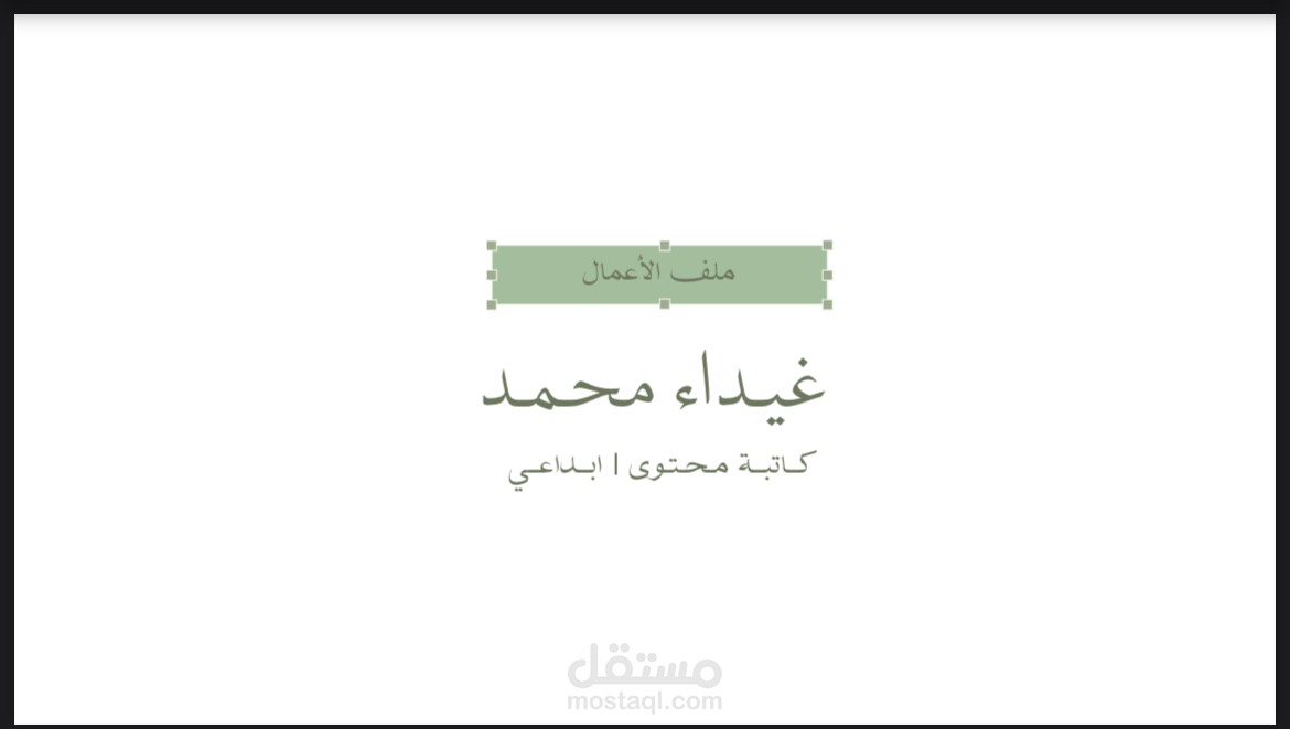 ملف الأعمال الخاص بي أرفقت فيه بعض من أعمالي