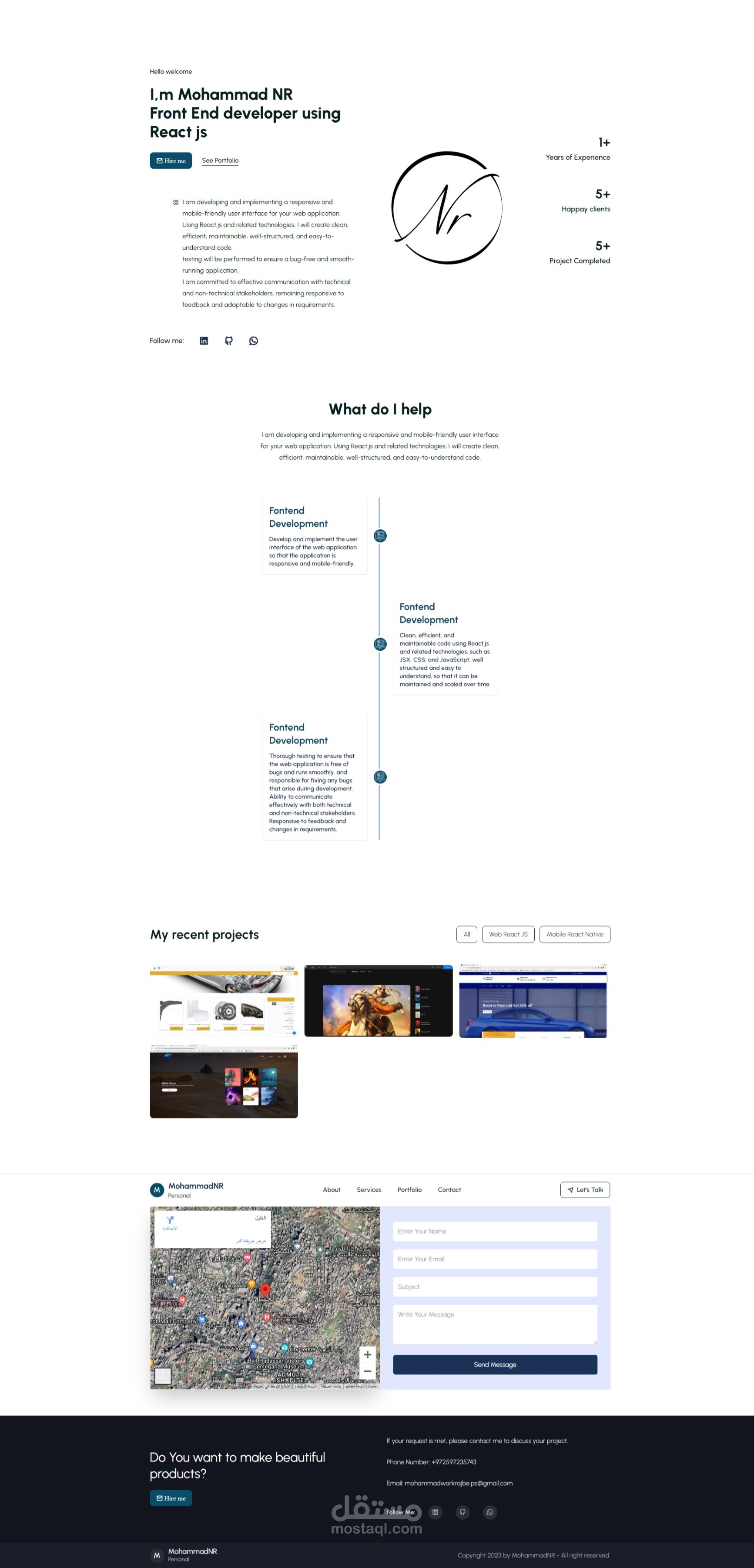 Protfolio  ReactJS with Animate On Scroll