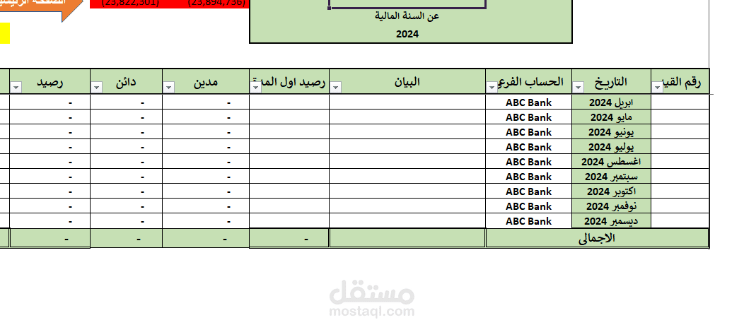 تنظيم حسابات شركة تجارية