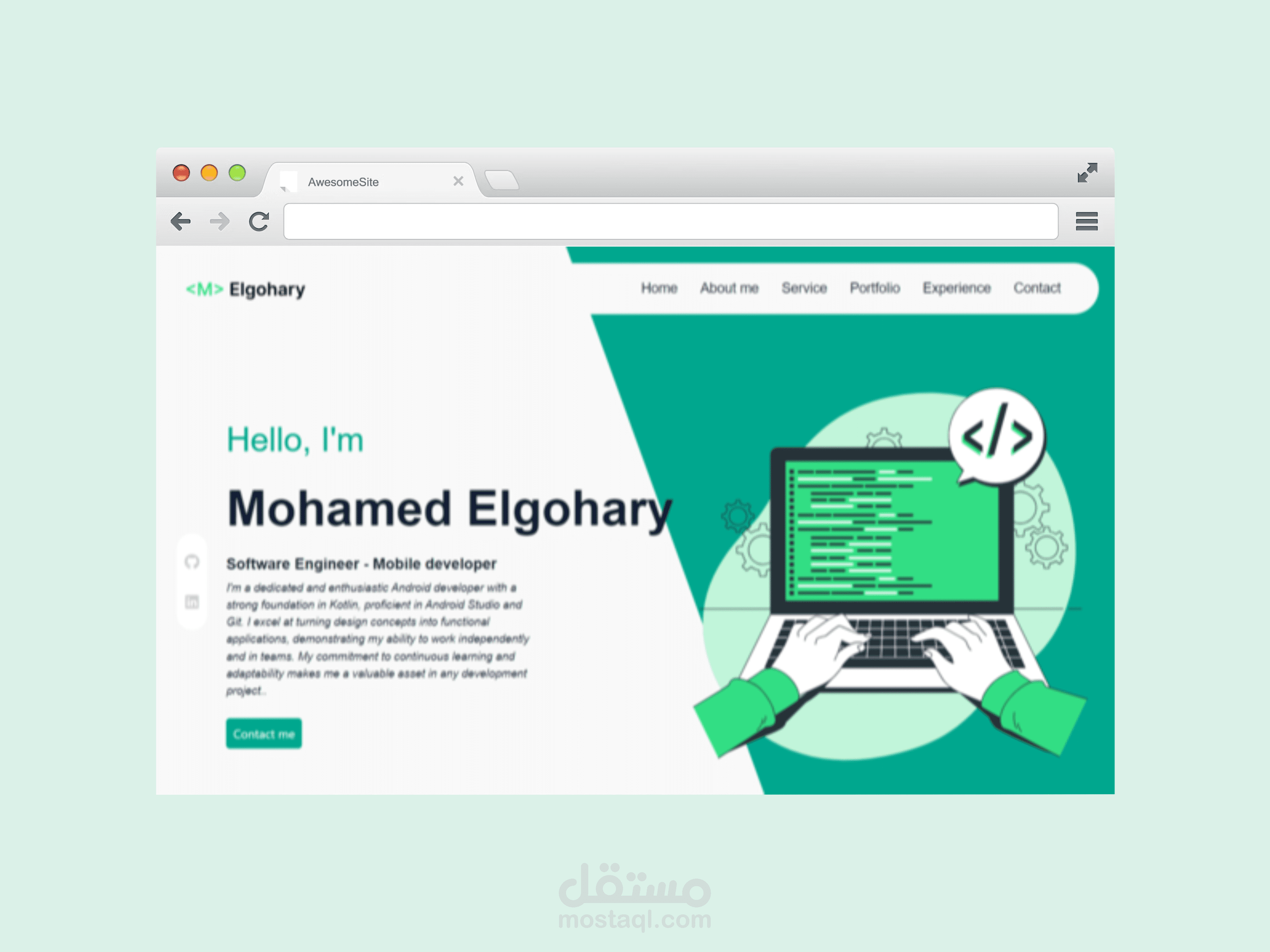 موقع شخصي تعريفي لعرض الأعمال