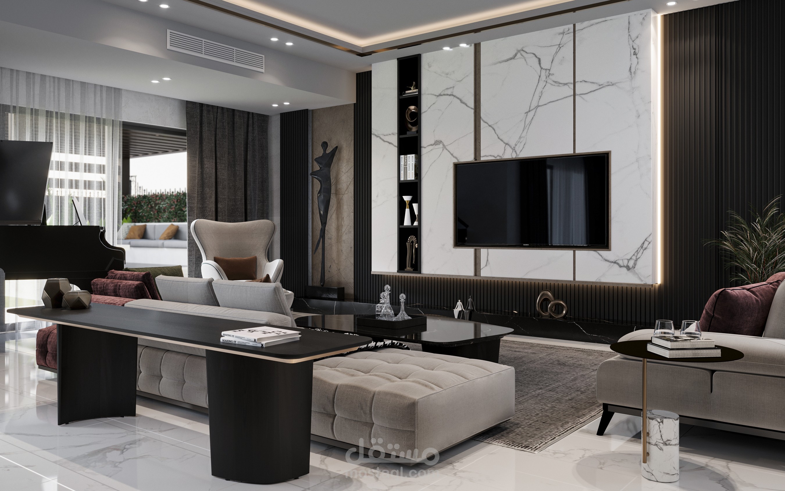 تصميم داخلي لرسبشن فيلا