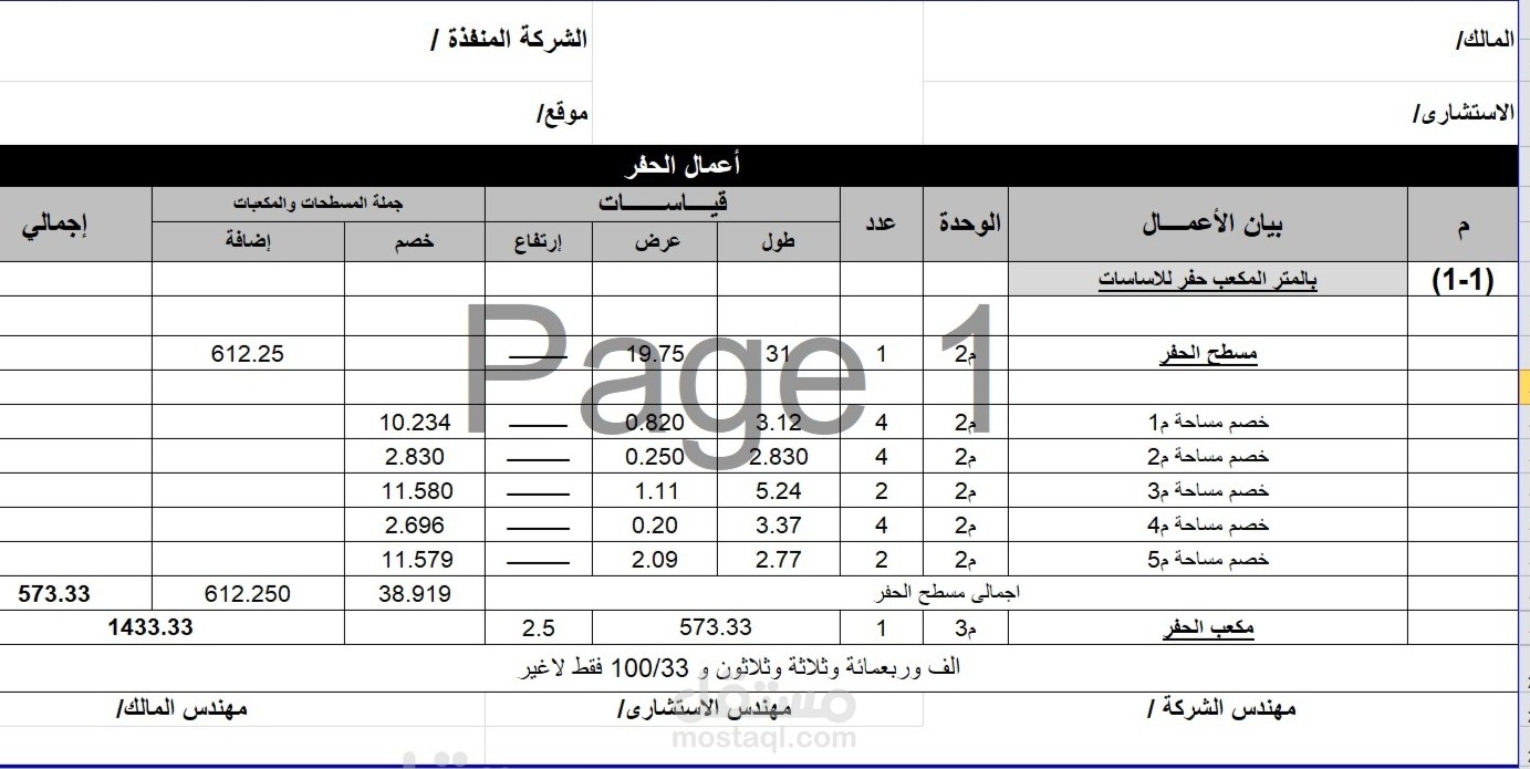 حصر كميات