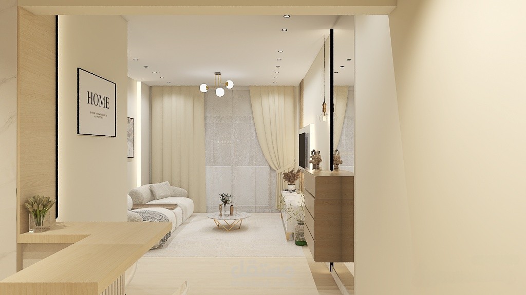 تصميم شقة بمساحة ٧٥ متر