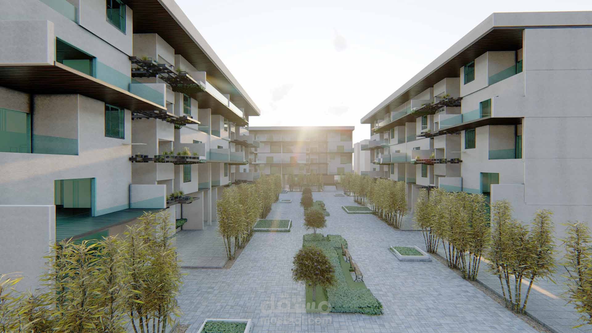 تصميم واجهه لعماره سكنيه