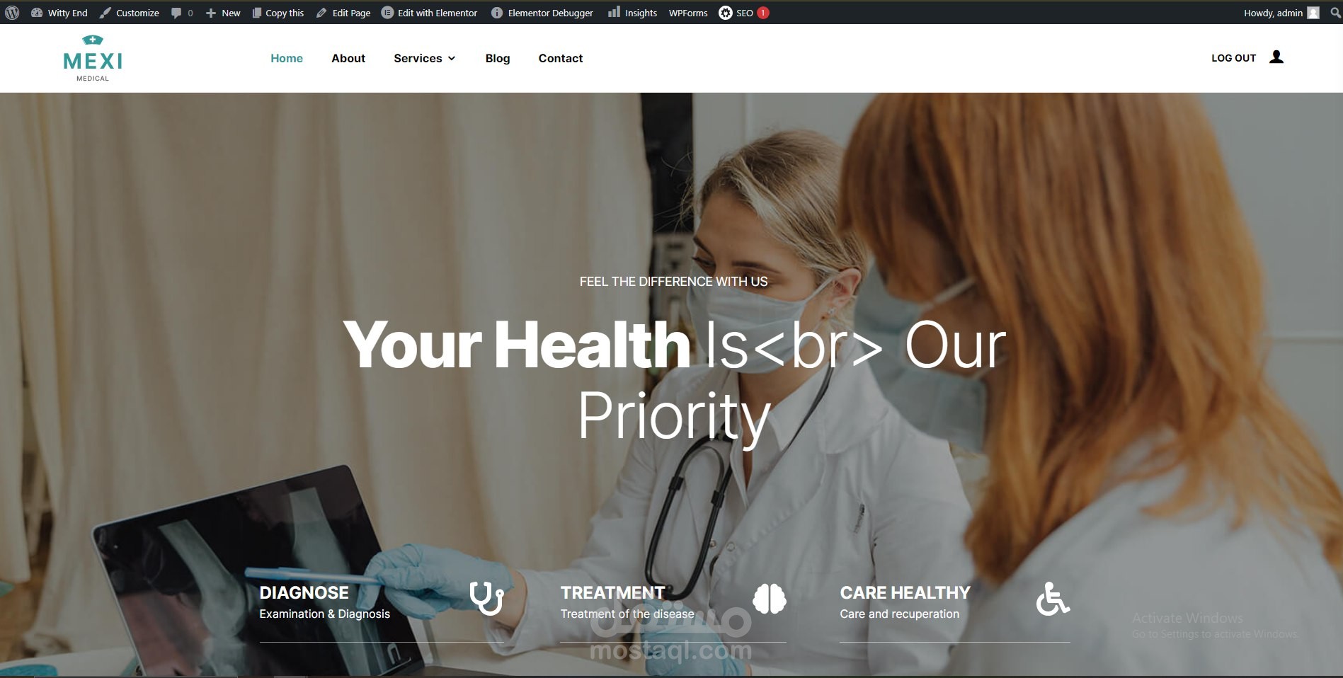 موقع وورد بريس لمشفي يمكن من خلالها حجز المواعيد الطبيه وحجز غرف مسبقا.