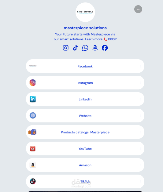 إدارة صفحات السوشيال ميديا لـ masterpiece.solutions