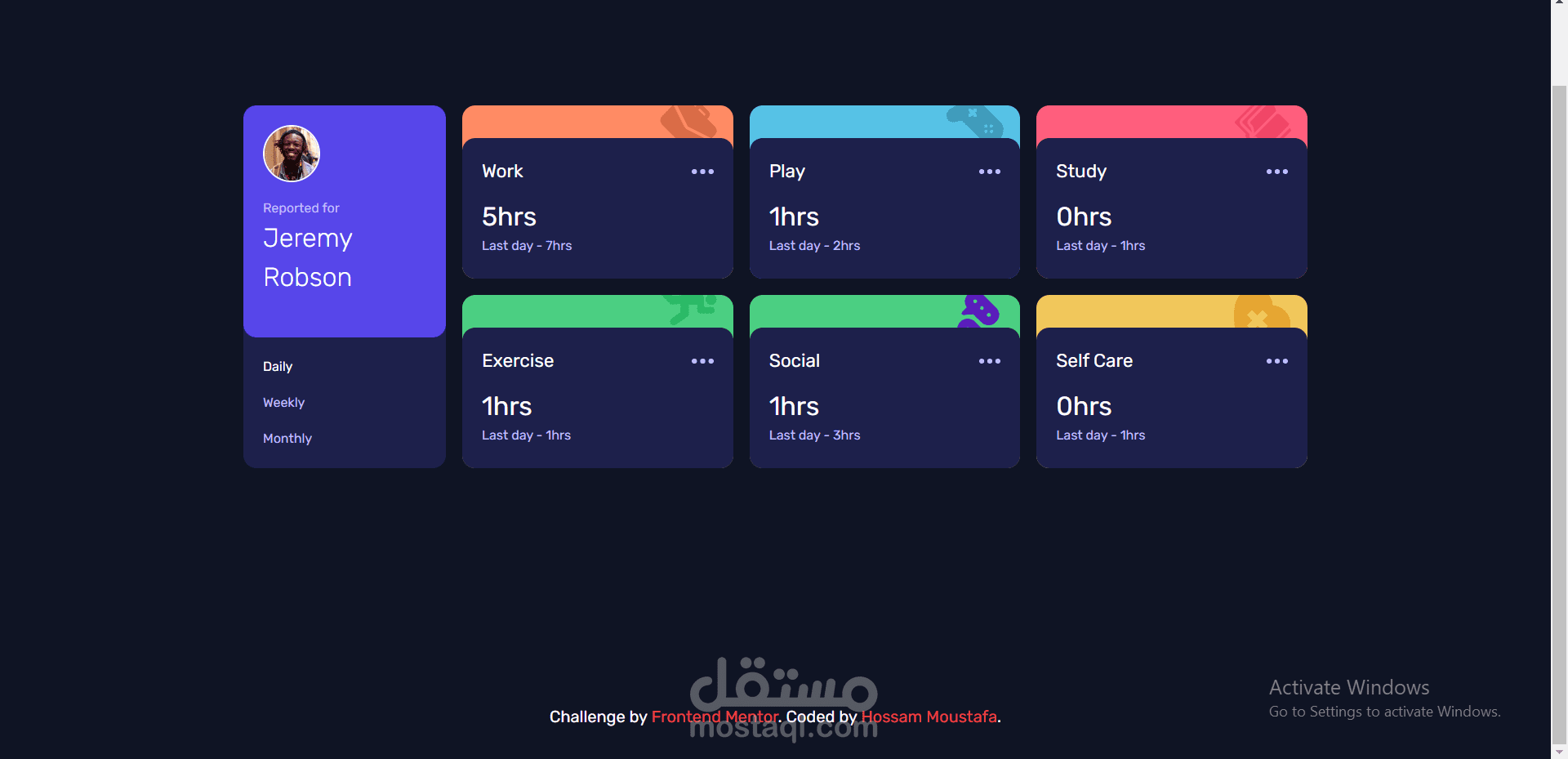 Time Tracking Dashboard