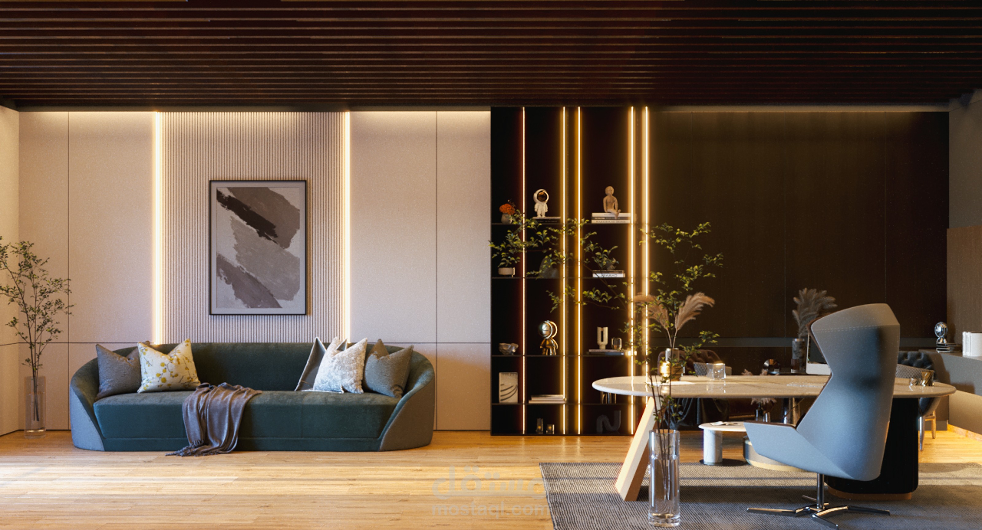 تصميم استقبال معرض أثاث بالسعوديه