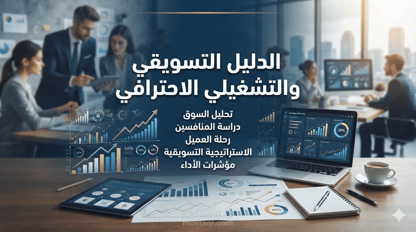 إعداد دليل تسويقي وتشغيلي احترافي للمنصات الرقمية والشركات الناشئة