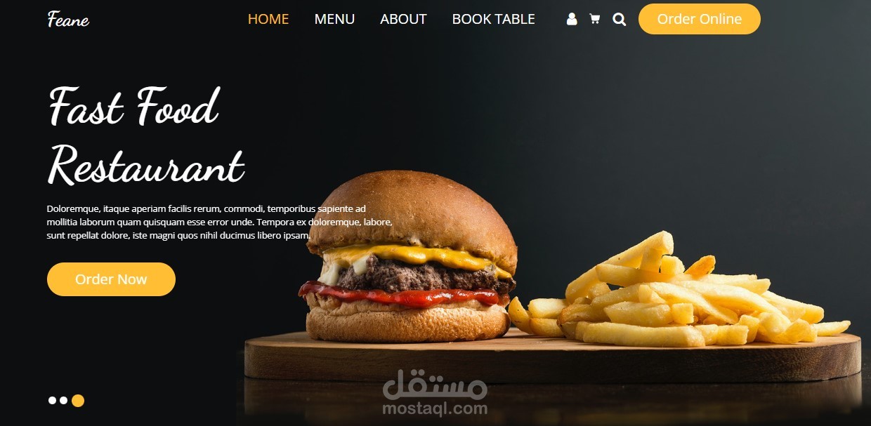 موقع ويب ( Fast Food Restaurant )