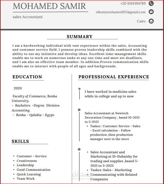 CV سيرة ذاتيه