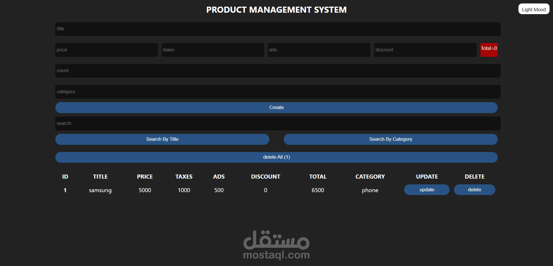 PRODUCT MANAGEMENT SYSTEM