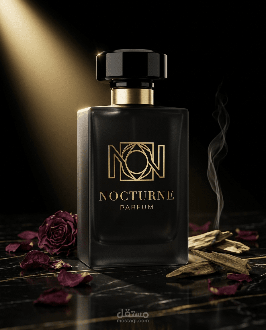 تصميم هوية بصرية لعلامة عطور فاخرة — Nocturne Parfum