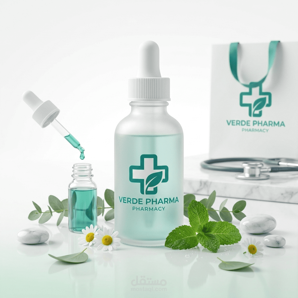 تصميم هوية بصرية لعلامة صيدلية طبيعية — Verde Pharma
