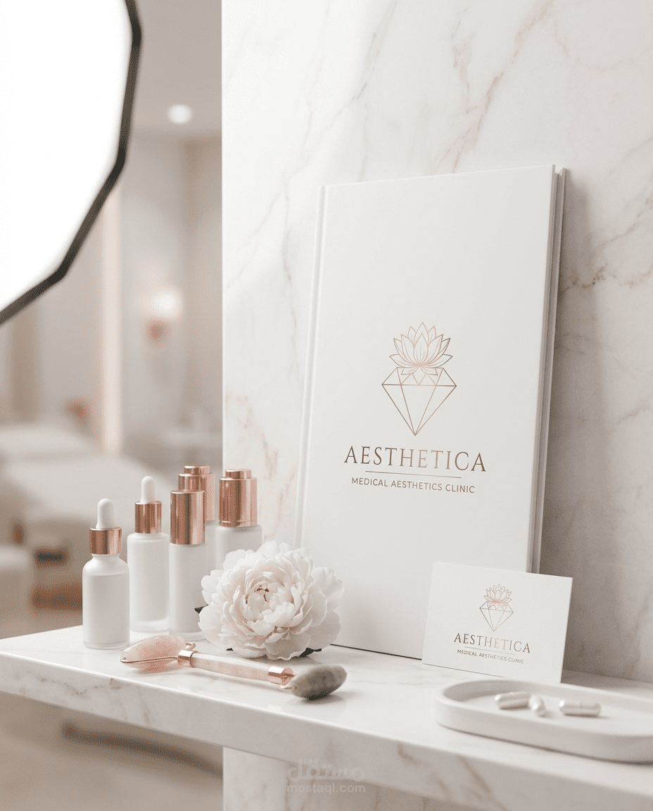 تصميم هوية بصرية لعيادة تجميل طبية فاخرة — Aesthetica Clinic