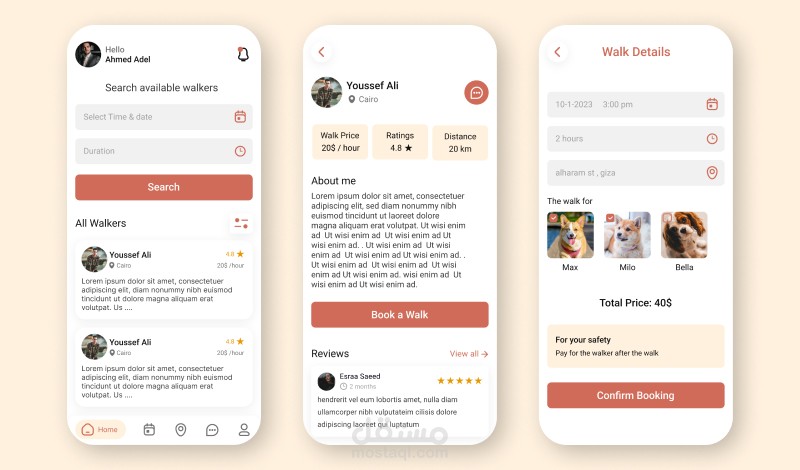 Dog walker mobile app