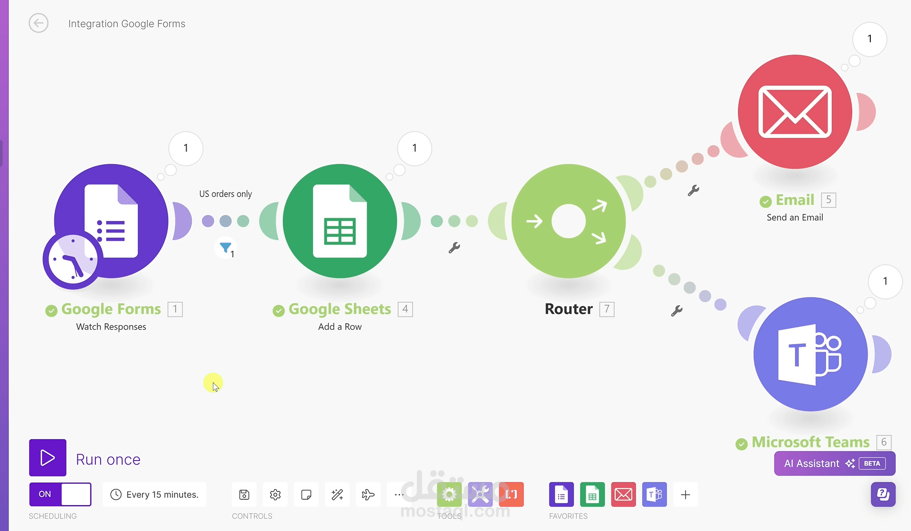 نظام أتمتة إدارة الطلبات والبيانات (Google Forms Automation).