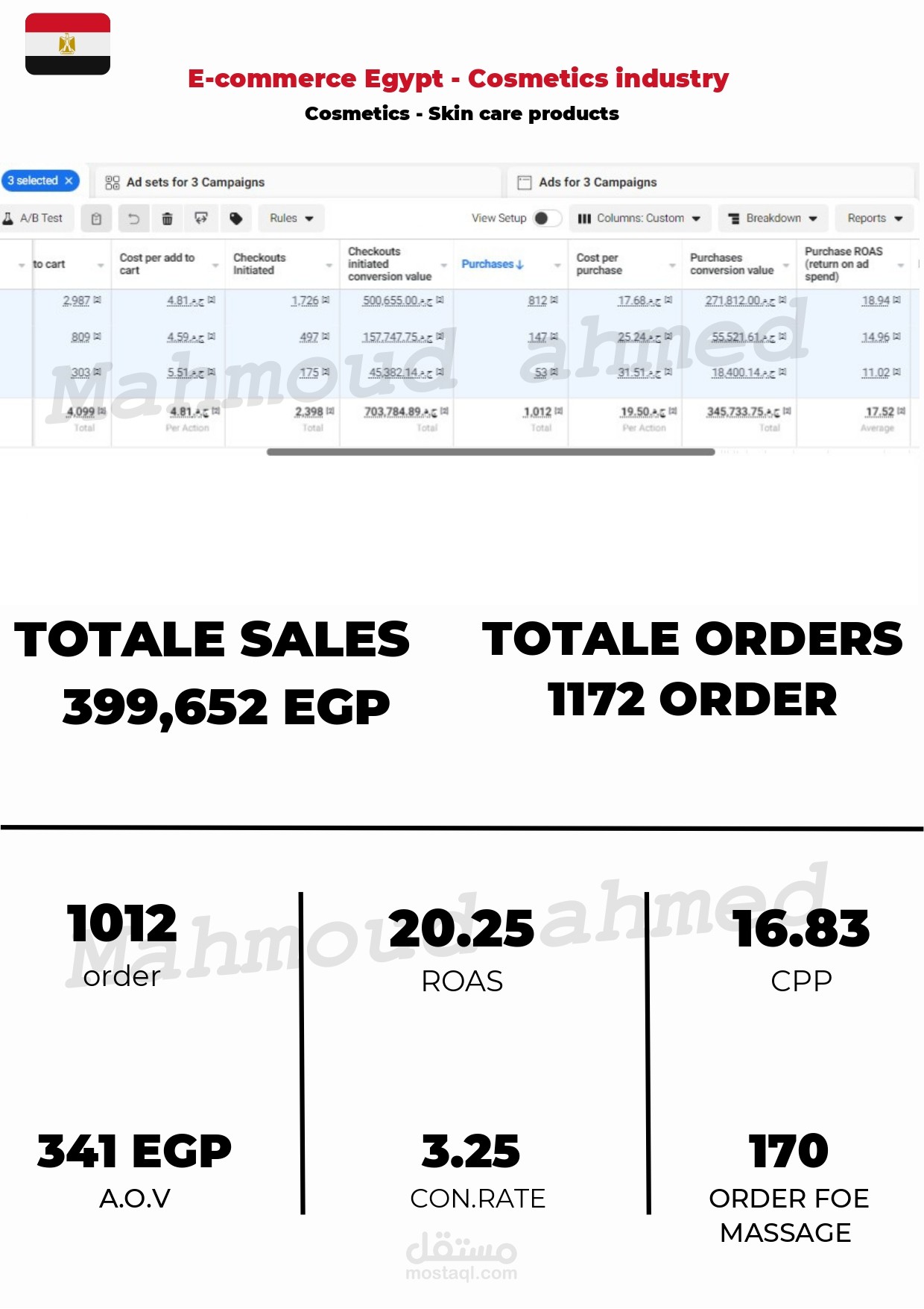Meta Campaign  Egypt  Brand Cosmetics
