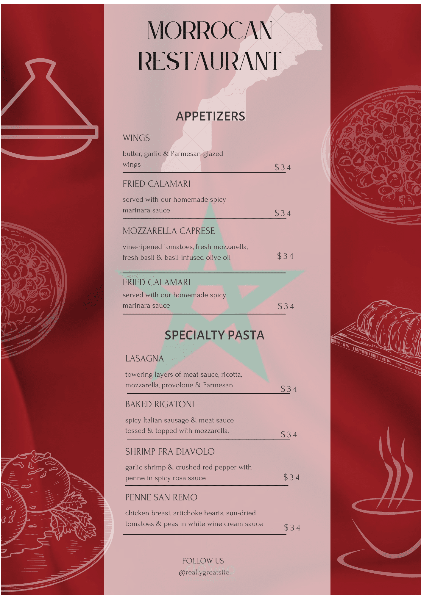 تصميم قائمة طعام