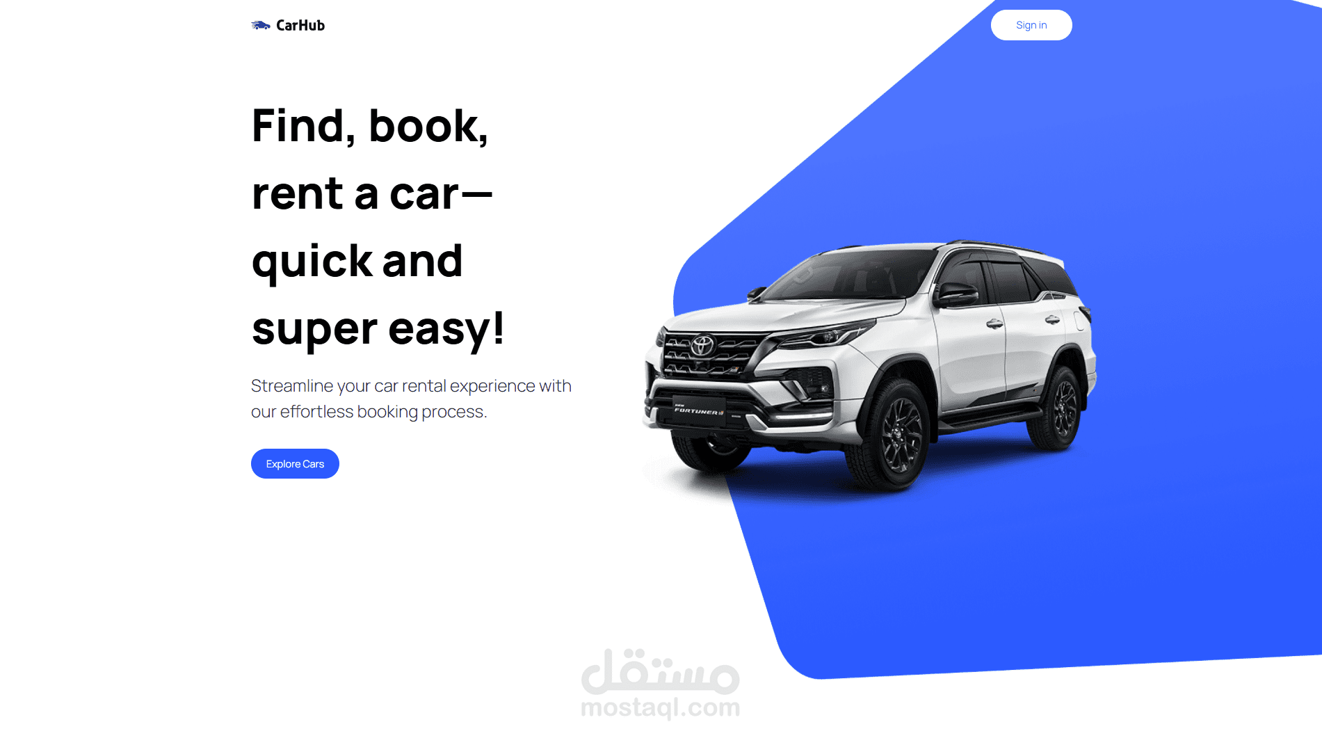 تطبيق تأجير السيارات