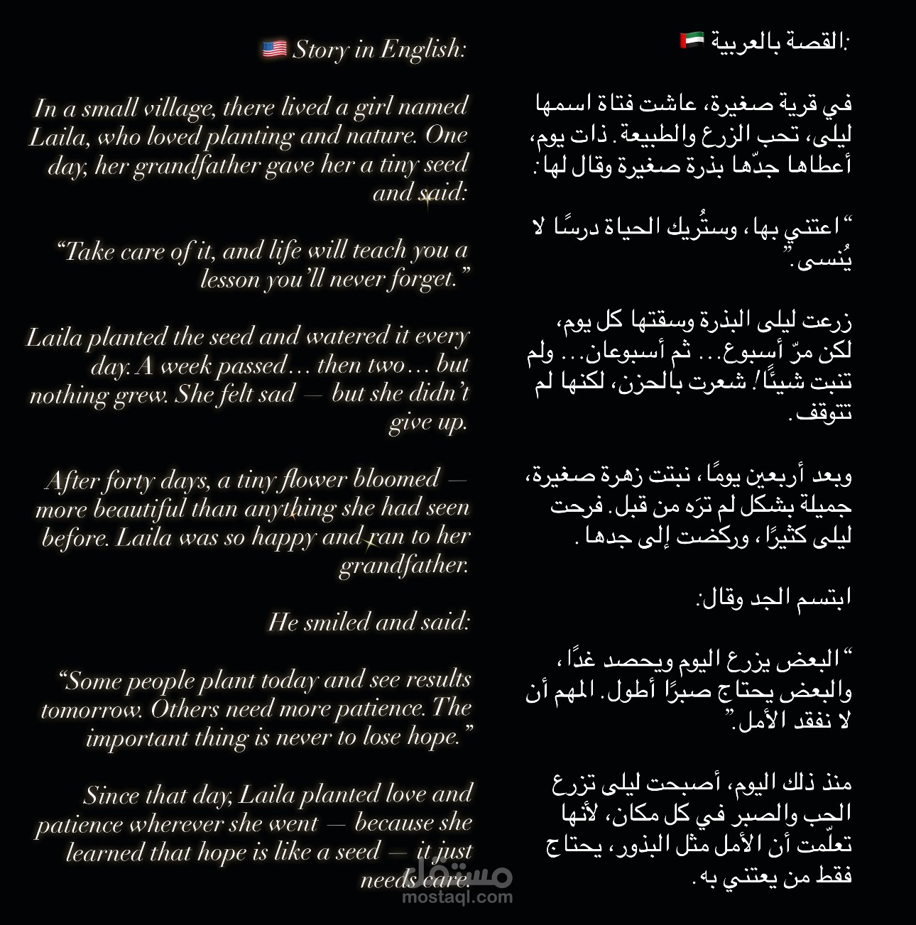 استطيع ان اترجم ( كلمات، كتاب) من اللغة العربية الى الانجليزية وبالعكس.