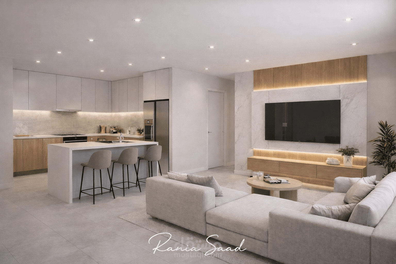 مشروع تصميم داخلي – شقة مودرن